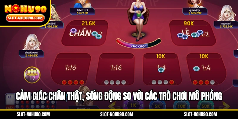 Cảm giác chân thật, sống động so với các trò chơi mô phỏng